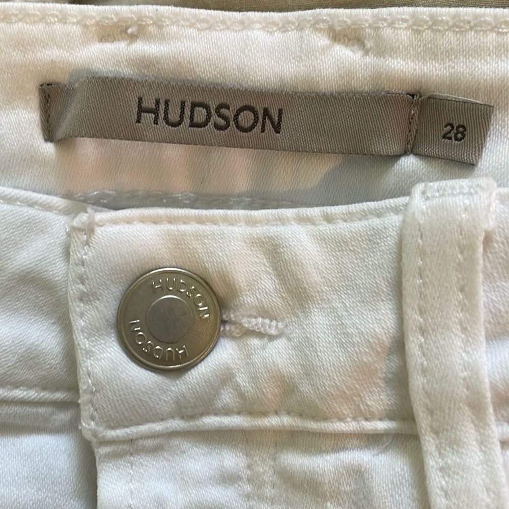 Hudson White Faye Ultra High Rise Bootcut Crop Jeans - Picture 4 of 7